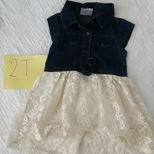 Denim and lace dress